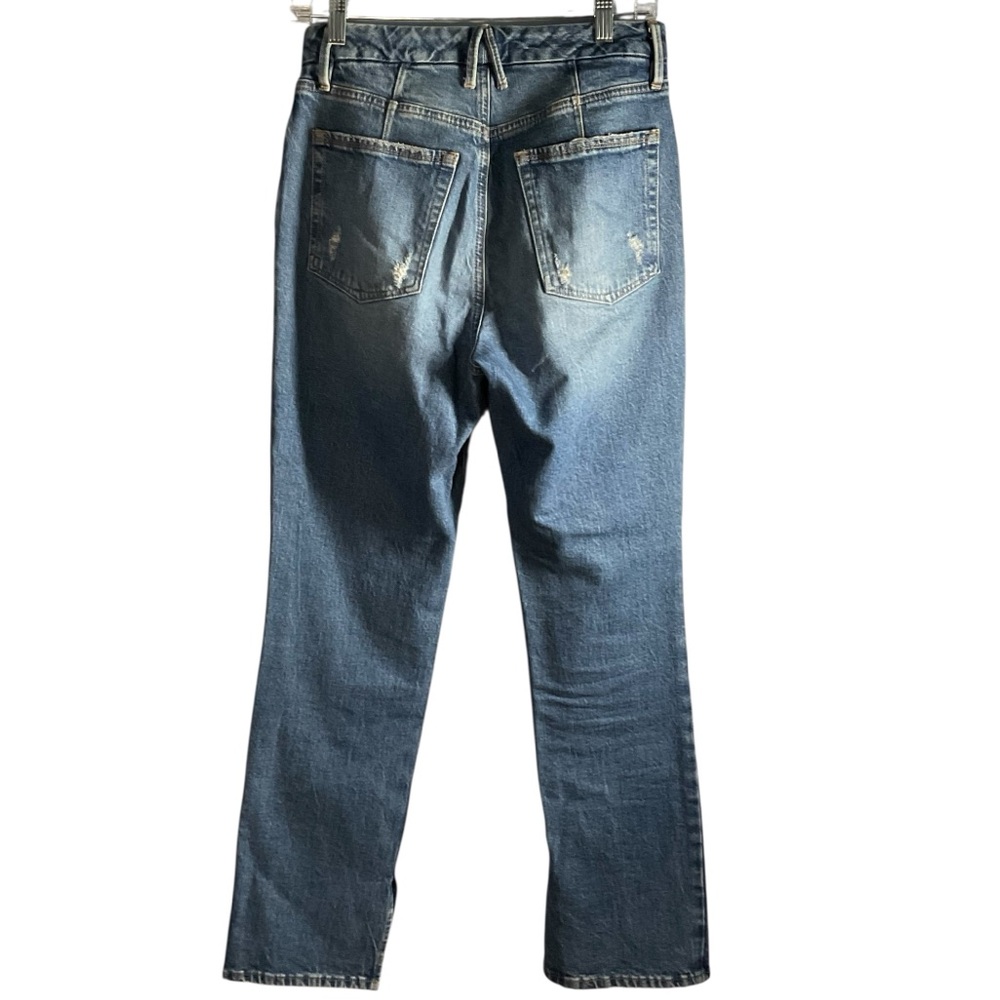 Good American Women's Indigo High Rise Straight Leg Button Fly Jeans Size 6 - Picture 6 of 13